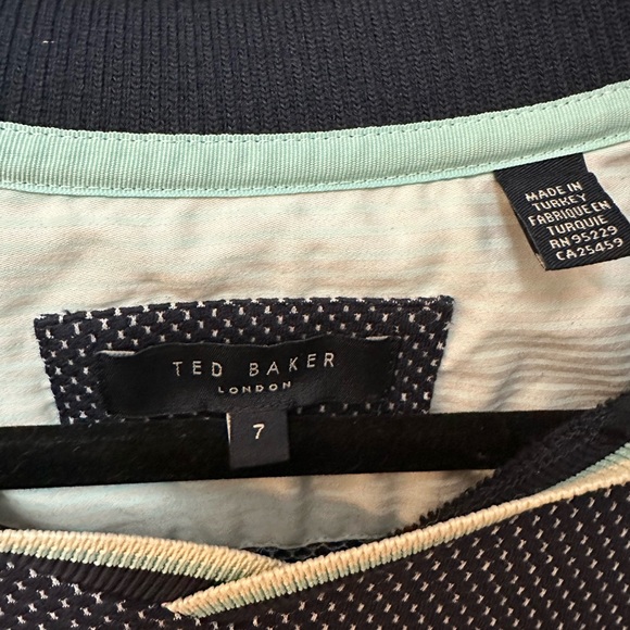 TED BAKER LONDON | Men’s Size 7 Navy Textured Polo Shirt - Picture 4 of 8